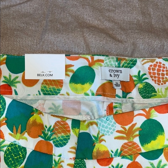 Crown & Ivy Colorful Fruit Print Shorts Size 12 - Picture 7 of 8
